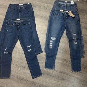 Levi's Dark Blue Distressed Skinny Jeans